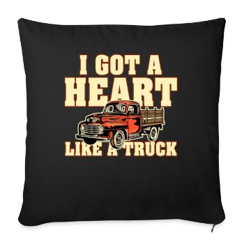 I Got A Heart Like A Truck - Sofa pillowcase 17,3'' x 17,3'' (45 x 45 cm) - black - Front