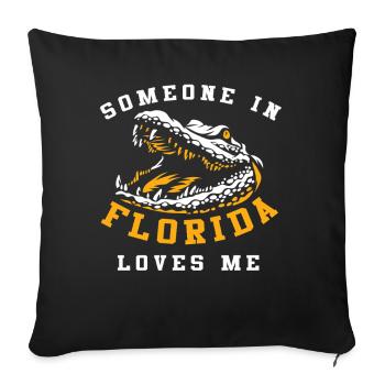 Someone In Florida Loves Me - Sofa pillowcase 17,3'' x 17,3'' (45 x 45 cm) - black - Front