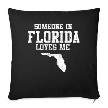 Someone In Florida Loves Me - Sofa pillowcase 17,3'' x 17,3'' (45 x 45 cm) - black - Front