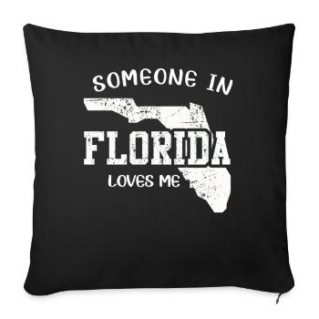 Someone In Florida Loves Me - Sofa pillowcase 17,3'' x 17,3'' (45 x 45 cm) - black - Front