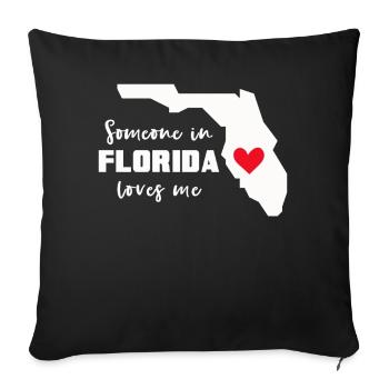 Someone In Florida Loves Me - Sofa pillowcase 17,3'' x 17,3'' (45 x 45 cm) - black - Front