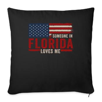 Someone In Florida Loves Me - Sofa pillowcase 17,3'' x 17,3'' (45 x 45 cm) - black - Front