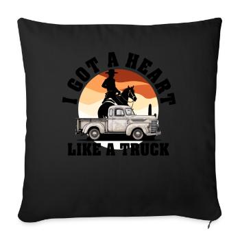 J’ai un cœur comme un camion - Housse de coussin décorative 45 x 45 cm - noir - Devant