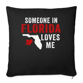 Someone In Florida Loves Me - Sofa pillowcase 17,3'' x 17,3'' (45 x 45 cm) - black - Front