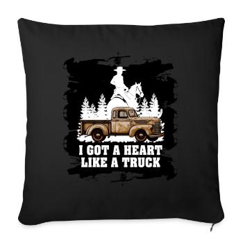 J’ai un cœur comme un camion - Housse de coussin décorative 45 x 45 cm - noir - Devant