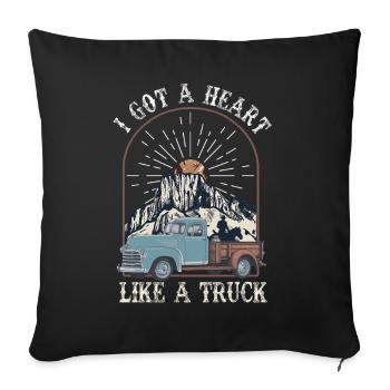 I Got A Heart Like A Truck - Sofa pillowcase 17,3'' x 17,3'' (45 x 45 cm) - black - Front