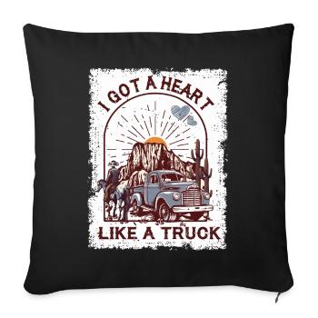 I Got A Heart Like A Truck - Sofa pillowcase 17,3'' x 17,3'' (45 x 45 cm) - black - Front