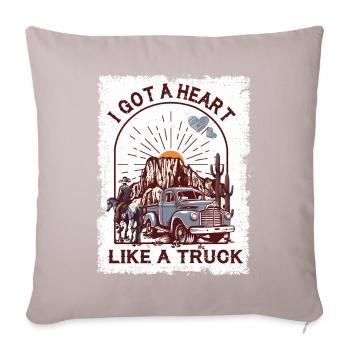 I Got A Heart Like A Truck - Sofa pillowcase 17,3'' x 17,3'' (45 x 45 cm) - light taupe - Front