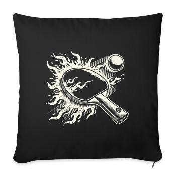 Table Tennis Bats Flames Table Tennis Game - Sofa pillowcase 17,3'' x 17,3'' (45 x 45 cm) - black - Front