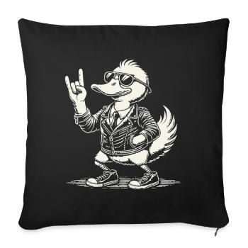 Musique rock Drôle de canard Festival Design - Housse de coussin décorative 45 x 45 cm - noir - Devant