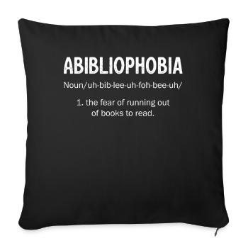 Abibliophobia Bookworm Reading Books - Sofa pillowcase 17,3'' x 17,3'' (45 x 45 cm) - black - Front