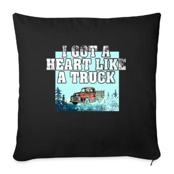J’ai un cœur comme un camion - Housse de coussin décorative 45 x 45 cm - noir - Devant