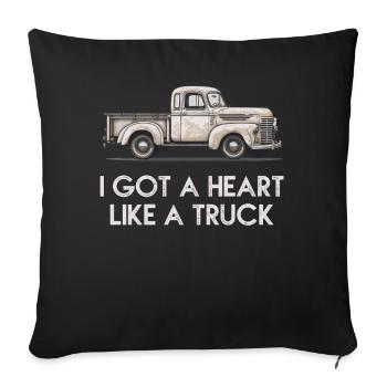 J’ai un cœur comme un camion - Housse de coussin décorative 45 x 45 cm - noir - Devant