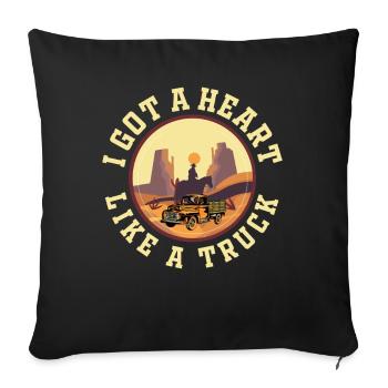 J’ai un cœur comme un camion - Housse de coussin décorative 45 x 45 cm - noir - Devant