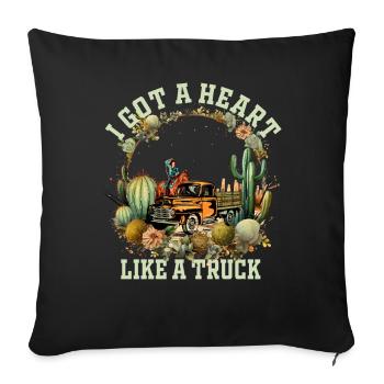 I Got A Heart Like A Truck - Sofa pillowcase 17,3'' x 17,3'' (45 x 45 cm) - black - Front