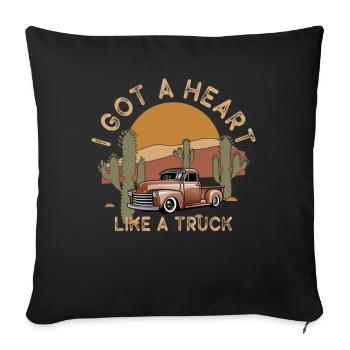I Got A Heart Like A Truck - Sofa pillowcase 17,3'' x 17,3'' (45 x 45 cm) - black - Front