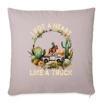 I Got A Heart Like A Truck - Sofa pillowcase 17,3'' x 17,3'' (45 x 45 cm) - light taupe - Front