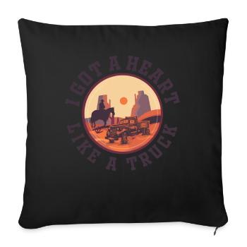I Got A Heart Like A Truck - Sofa pillowcase 17,3'' x 17,3'' (45 x 45 cm) - black - Front