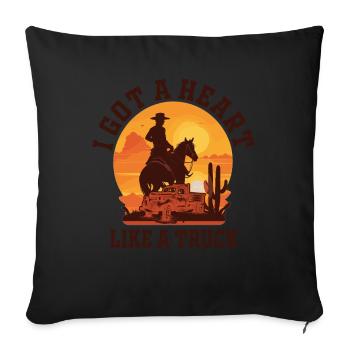 I Got A Heart Like A Truck - Sofa pillowcase 17,3'' x 17,3'' (45 x 45 cm) - black - Front