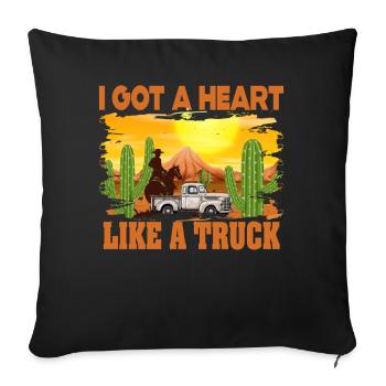 I Got A Heart Like A Truck - Sofa pillowcase 17,3'' x 17,3'' (45 x 45 cm) - black - Front