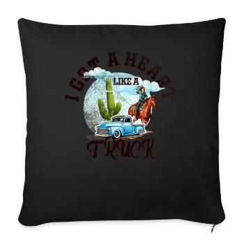 I Got A Heart Like A Truck - Sofa pillowcase 17,3'' x 17,3'' (45 x 45 cm) - black - Front