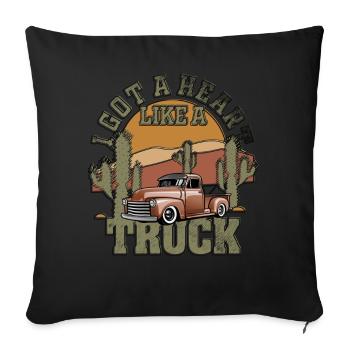 J’ai un cœur comme un camion - Housse de coussin décorative 45 x 45 cm - noir - Devant