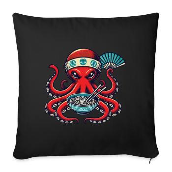 Ramen Noodles Octopus Retro Japan - Sofa pillowcase 17,3'' x 17,3'' (45 x 45 cm) - black - Front
