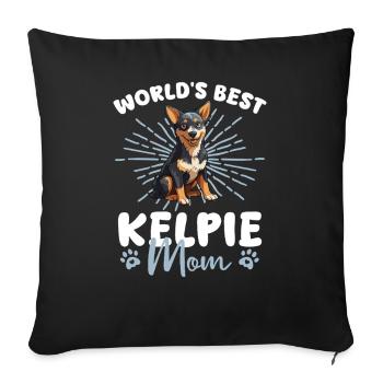 Chien Kelpie australien La meilleure maman Kelpie du monde - Housse de coussin décorative 45 x 45 cm - noir - Devant