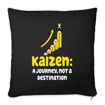 Kaizen : un voyage, pas une destination - Housse de coussin décorative 45 x 45 cm - noir - Devant