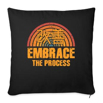 Le Kaizen japonais adopte le processus - Housse de coussin décorative 45 x 45 cm - noir - Devant