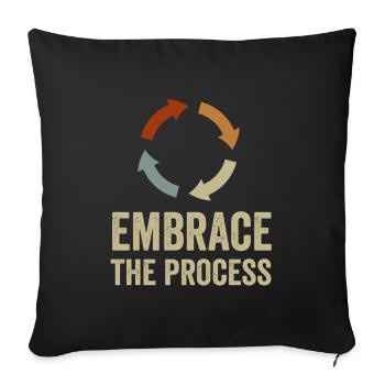 Le Kaizen japonais adopte le processus - Housse de coussin décorative 45 x 45 cm - noir - Devant
