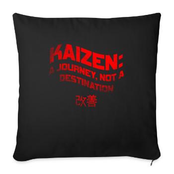 Kaizen : un voyage, pas une destination - Housse de coussin décorative 45 x 45 cm - noir - Devant