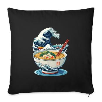 Ramen Ukiyo-E Japanese Retro Streetwear - Sofa pillowcase 17,3'' x 17,3'' (45 x 45 cm) - black - Front