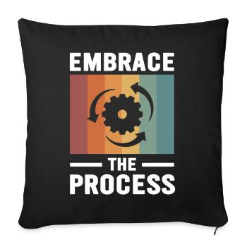 Japanese Kaizen Embrace The Process - Sofa pillowcase 17,3'' x 17,3'' (45 x 45 cm) - black - Front