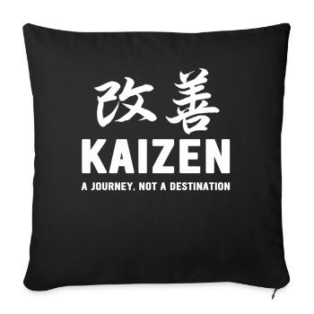 Kaizen : un voyage, pas une destination - Housse de coussin décorative 45 x 45 cm - noir - Devant
