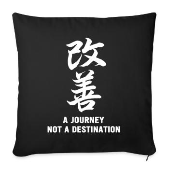 Kaizen : un voyage, pas une destination - Housse de coussin décorative 45 x 45 cm - noir - Devant