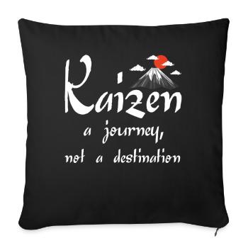 Kaizen : un voyage, pas une destination - Housse de coussin décorative 45 x 45 cm - noir - Devant