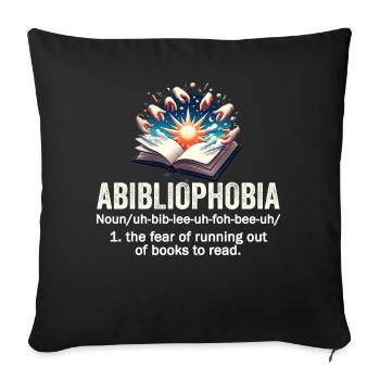 Abibliophobia Bookworm Livres de lecture - Housse de coussin décorative 45 x 45 cm - noir - Devant