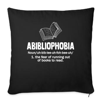 Abibliophobia Bookworm Livres de lecture - Housse de coussin décorative 45 x 45 cm - noir - Devant