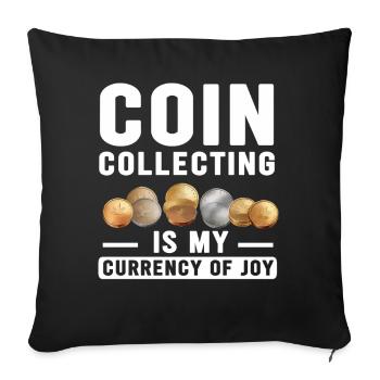 Numismatics Coin Collector Art - Sofa pillowcase 17,3'' x 17,3'' (45 x 45 cm) - black - Front