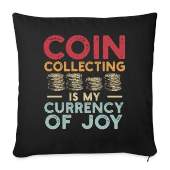 Numismatique Pièce de monnaie Collector Art - Housse de coussin décorative 45 x 45 cm - noir - Devant
