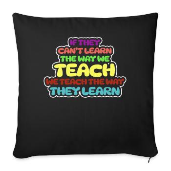 Autism Awareness SPED Teacher Learn - Sofa pillowcase 17,3'' x 17,3'' (45 x 45 cm) - black - Front