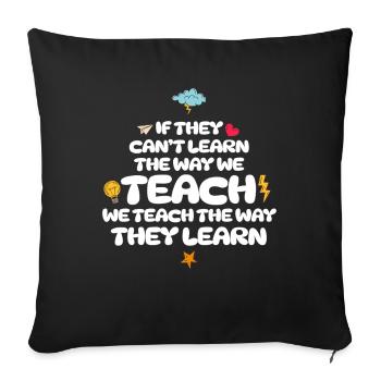 Autism Awareness SPED Teacher Learn - Sofa pillowcase 17,3'' x 17,3'' (45 x 45 cm) - black - Front