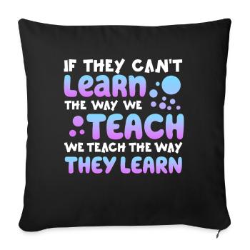 Autism Awareness SPED Teacher Learn - Sofa pillowcase 17,3'' x 17,3'' (45 x 45 cm) - black - Front