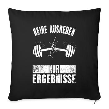Pas d’excuses, seulement des résultats Tenue de fitness - Housse de coussin décorative 45 x 45 cm - noir - Devant