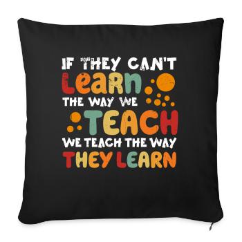 Autism Awareness SPED Teacher Learn - Sofa pillowcase 17,3'' x 17,3'' (45 x 45 cm) - black - Front