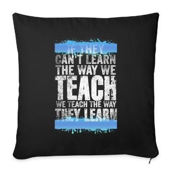 Autism Awareness SPED Teacher Learn - Sofa pillowcase 17,3'' x 17,3'' (45 x 45 cm) - black - Front