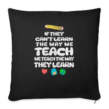 Autism Awareness SPED Teacher Learn - Sofa pillowcase 17,3'' x 17,3'' (45 x 45 cm) - black - Front