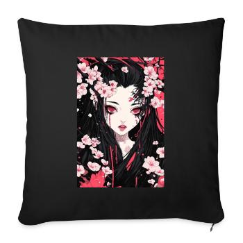 Horror Anime Manga Japan Japanese Creepy Kawaii - Sofakissenbezug 45 x 45 cm - Schwarz - Vorne