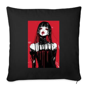 Horror Anime Manga Japan Japanese Creepy Kawaii - Sofa pillowcase 17,3'' x 17,3'' (45 x 45 cm) - black - Front